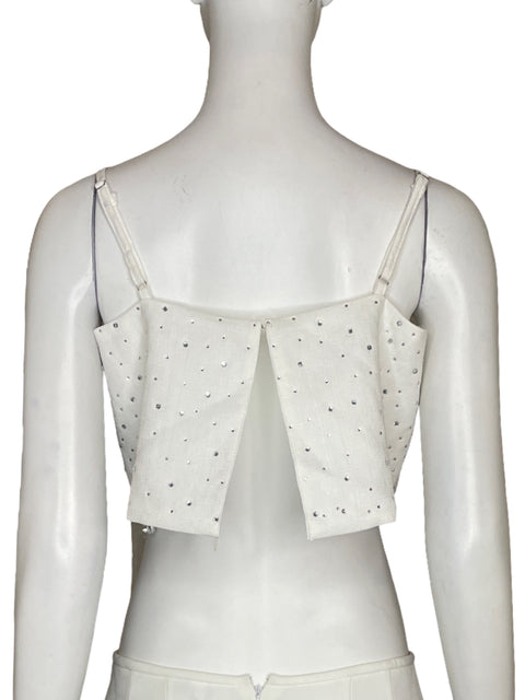 Top Glam Strass Blanco-Talla L