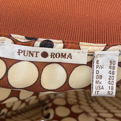 Blusa Punto Roma Bolas Marron - Talla 18