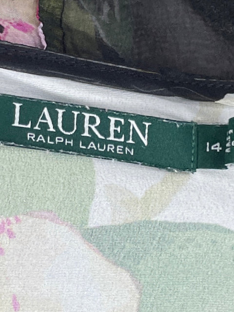 Vestido Lauren Ralph Lauren Floral Negro-Talla 14
