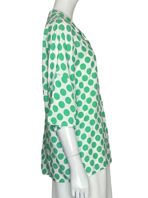 Camisa Florencia Dots Verdes-Talla L
