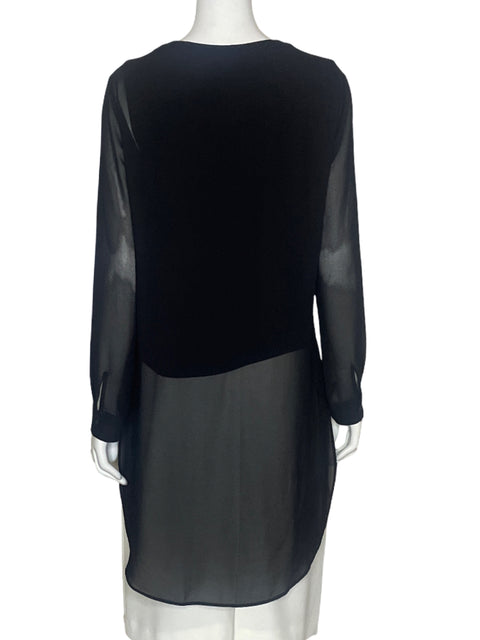 Blusa Zara Asimetrica Negro-Talla M