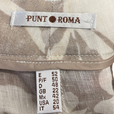 Set Punto Roma Blusa y Pantalón Hojas Beige - Talla XL