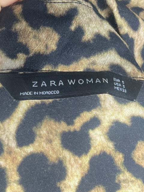 Vestido Zara Leopard Print Marròn-Talla S