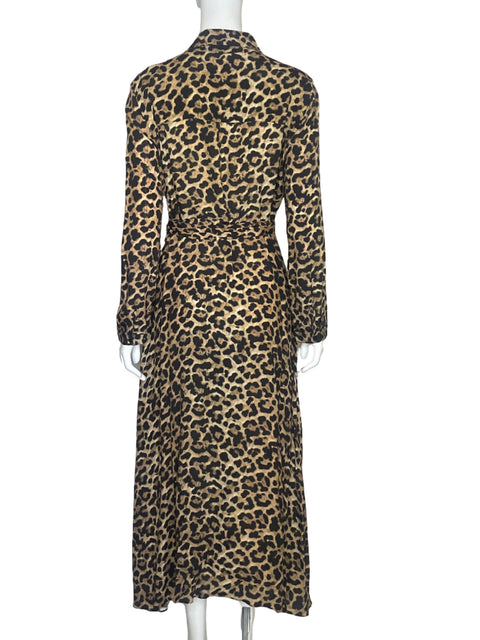 Vestido Zara Leopard Print Marròn-Talla S