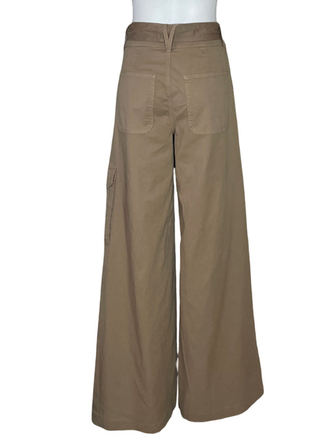 Pantalón Veronica Beard Belisa Wide Leg Beige-Talla 27