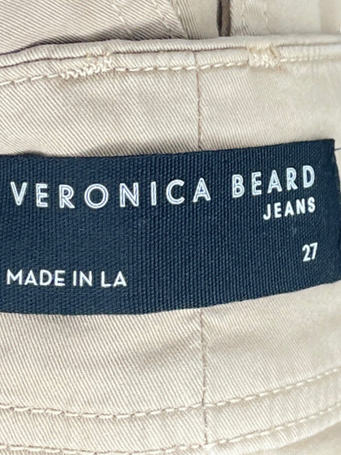 Pantalón Veronica Beard Belisa Wide Leg Beige-Talla 27