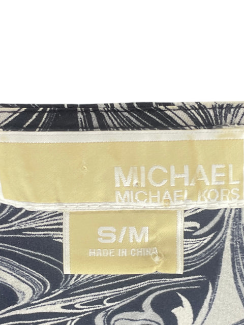 Blusa Michael Kors Fluida Abalorios Negro-Talla M
