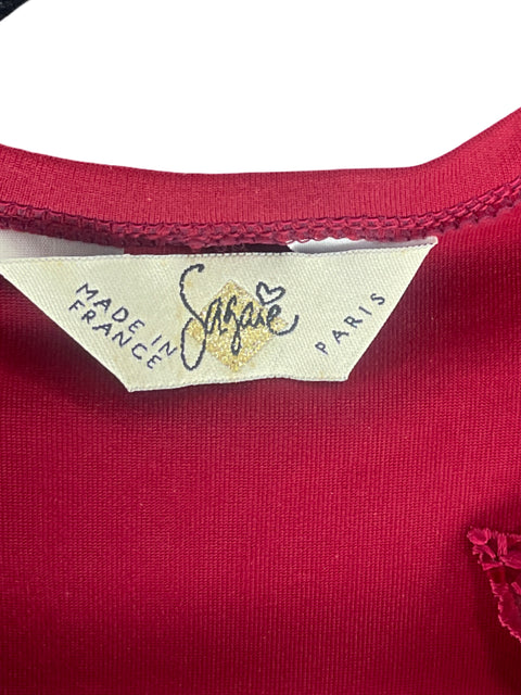 Top Sagaie Lentejuelas Rojo Vino-Talla 2