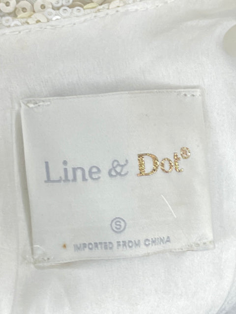 Romper Line & Dot Lentejuelas Mangas Blanco-Talla S