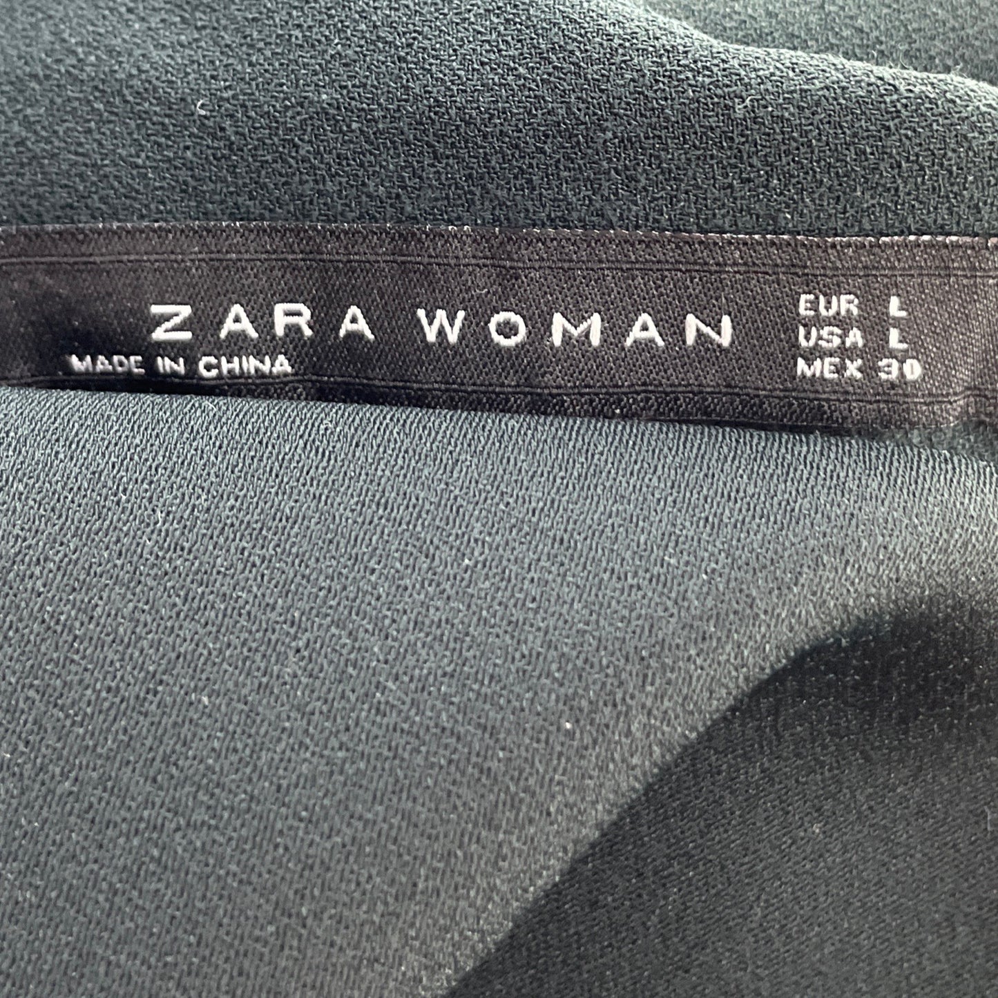 Pantalón Zara Corte Recto Verde-Talla L