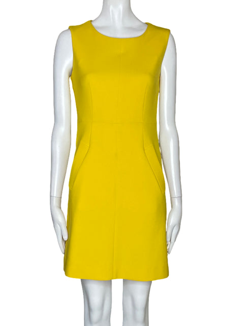 Vestido Diane Von Furstenberg Bolsillos Midi Amarillo-Talla 0