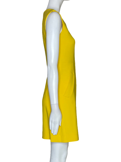 Vestido Diane Von Furstenberg Bolsillos Midi Amarillo-Talla 0