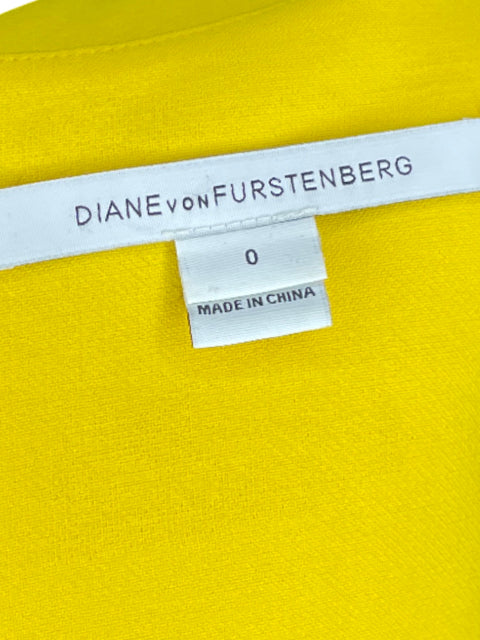 Vestido Diane Von Furstenberg Bolsillos Midi Amarillo-Talla 0