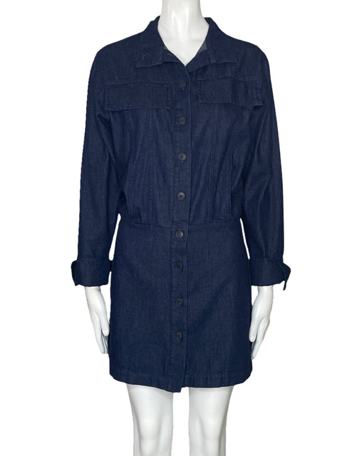 Vestido Zara Denim Camisero Azul-Talla S