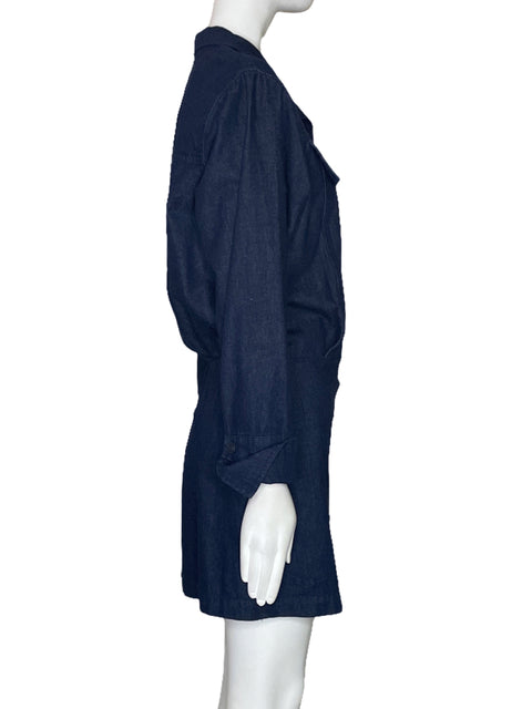 Vestido Zara Denim Camisero Azul-Talla S