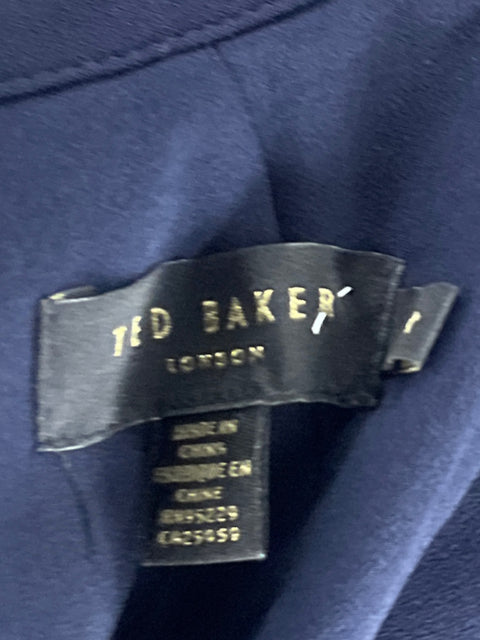Blusa Ted Baker Bordado Azul-Talla 4