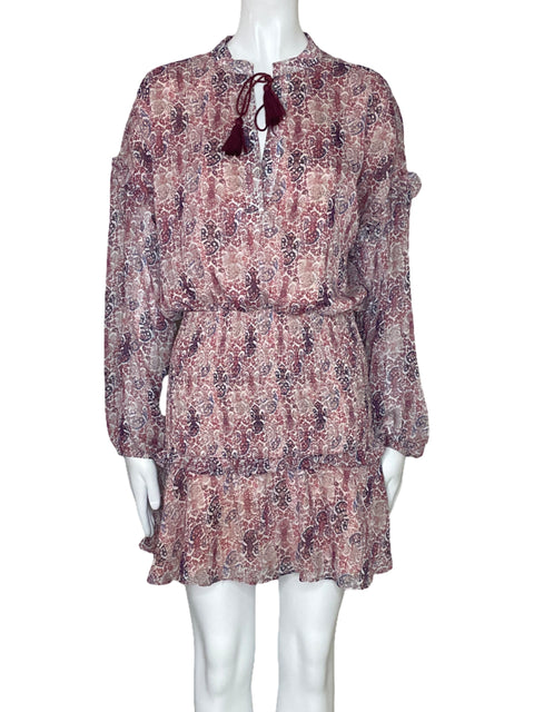 Vestido Aqua Estampado Brillo Rojo-Talla S