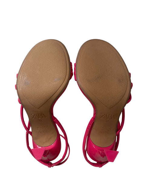 Calzado Zara Sandalia Cruzada Fucsia-Talla 37