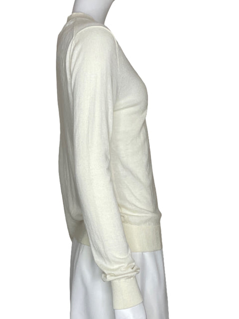 Sweater Massimo Dutti Cuello V Beige-Talla S