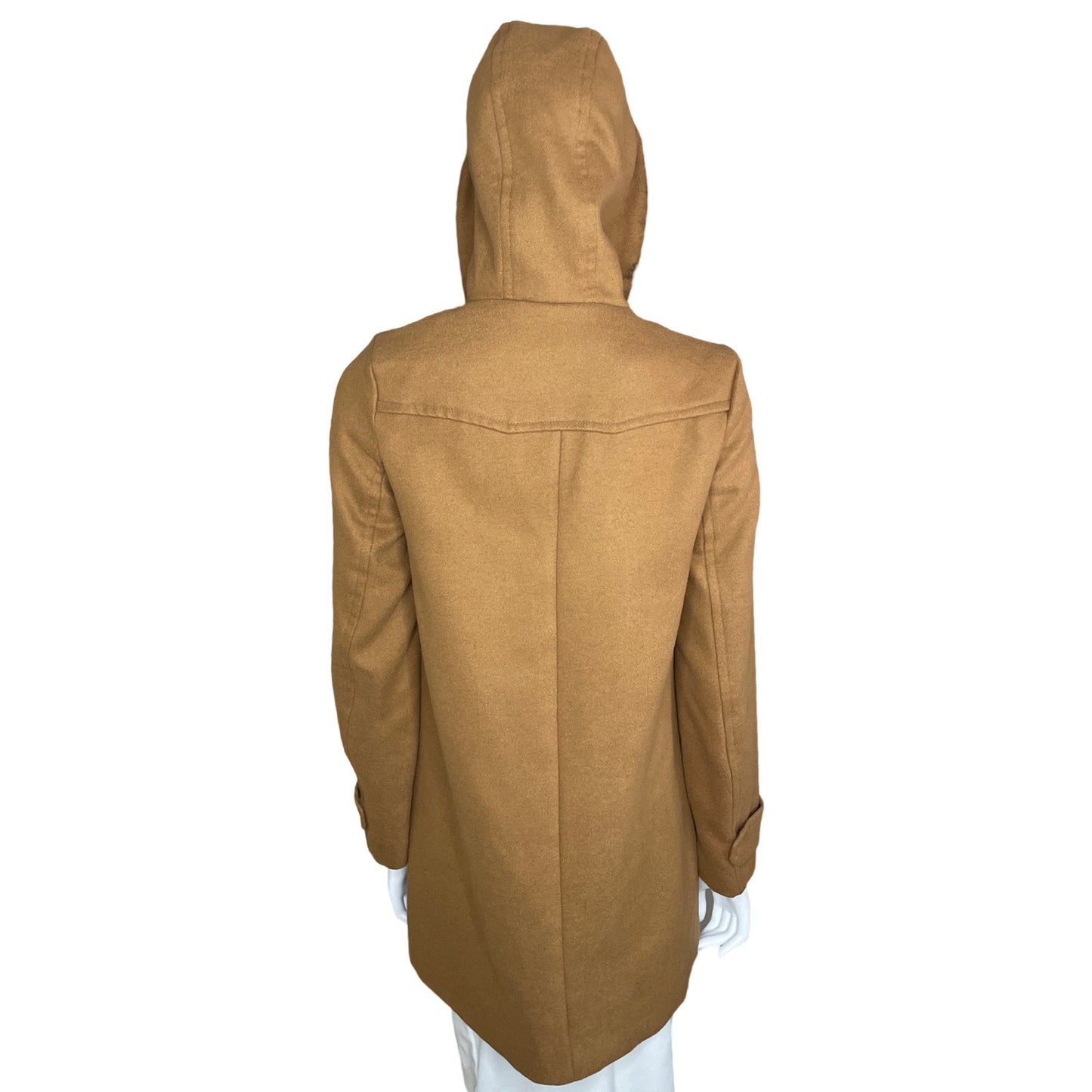 Abrigo Zara Invierno Capucha Beige-Talla XS