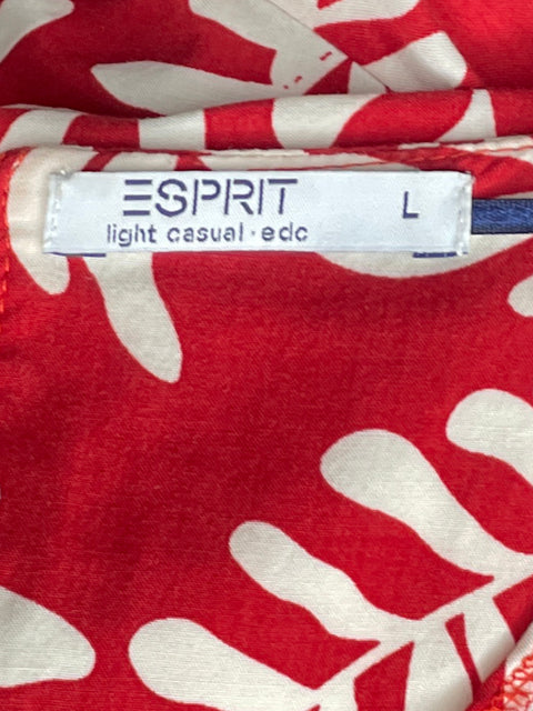 Blusa Esprit Cut Out Estampado Rojo-Talla L