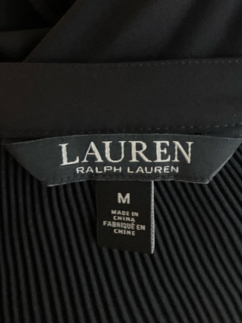 Blusa Ralph Lauren Plisada Manga Larga Negro-Talla M