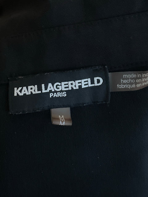 Camisa Karl Lagerfeld Manga Larga Bolsillos Negro-Talla M