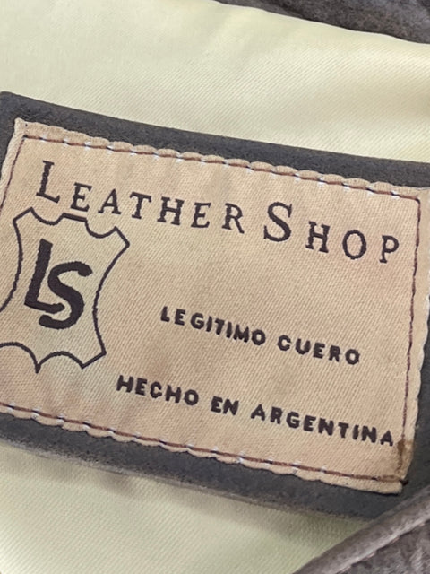 Chaqueta Leather Shop Cremallera Marron-Talla XS