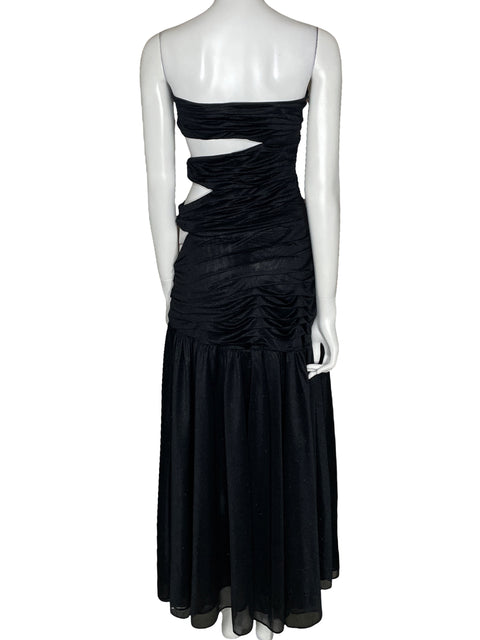 Vestido Rotate Drapeado Cut Out Negro-Talla 12