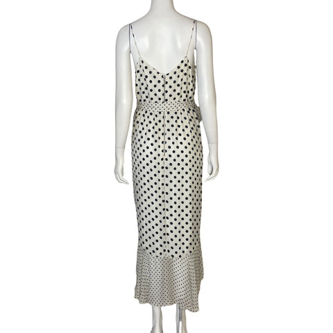 Vestido Alice+Olivia Dots Vuelos Blanco-Talla 8