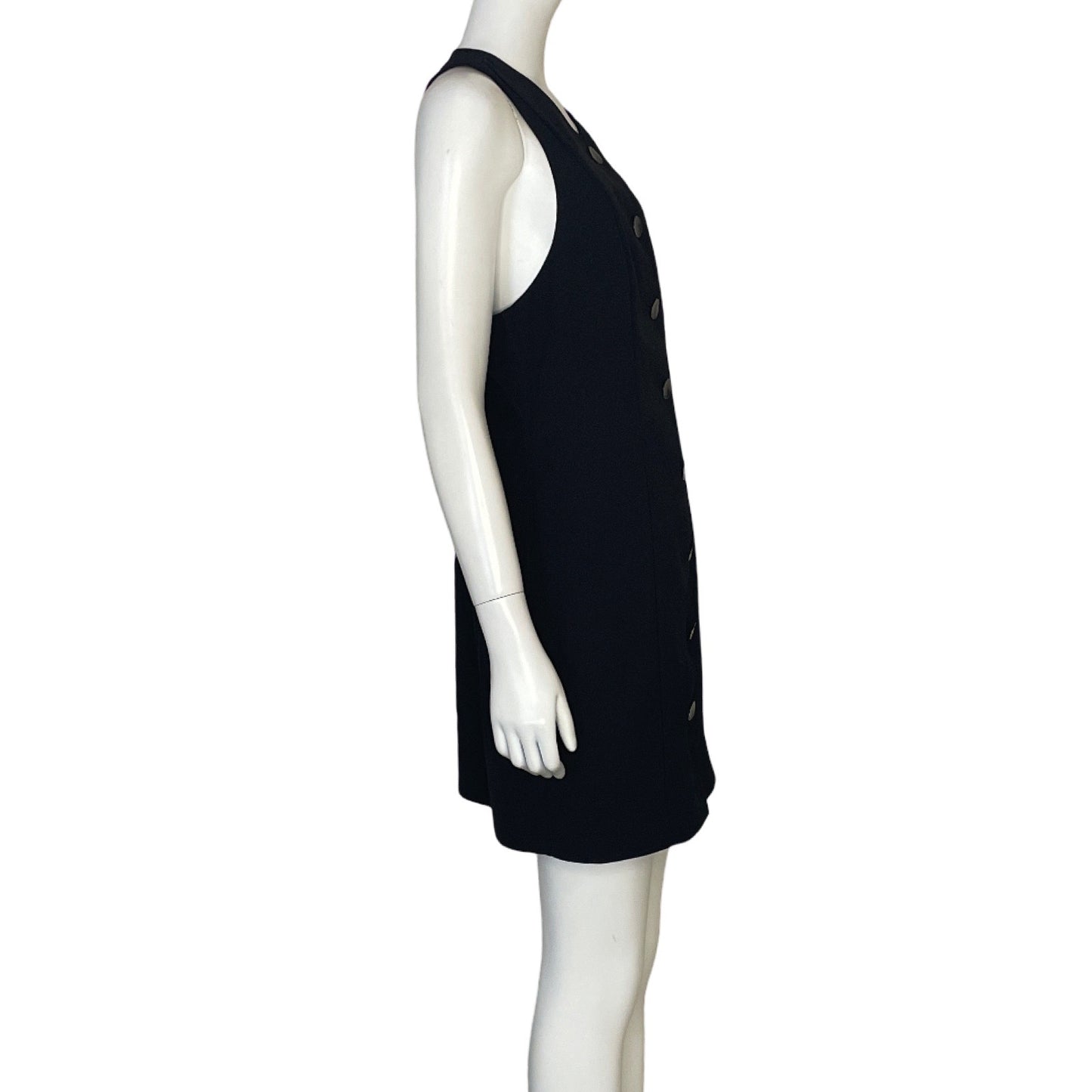 Vestido Ganni Cuello V Negro-Talla 36