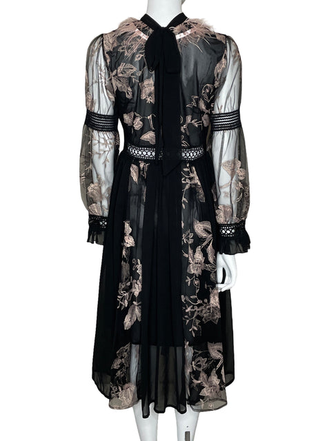 Vestido Tesoro TPS Bordado Floral Negro-Talla U