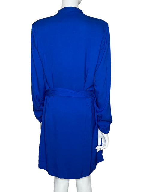Vestido Zara Mini Cinturón Azul-Talla XXL