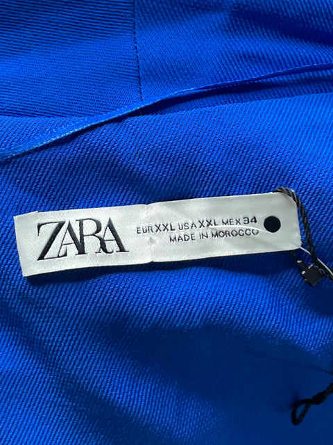 Vestido Zara Mini Cinturón Azul-Talla XXL