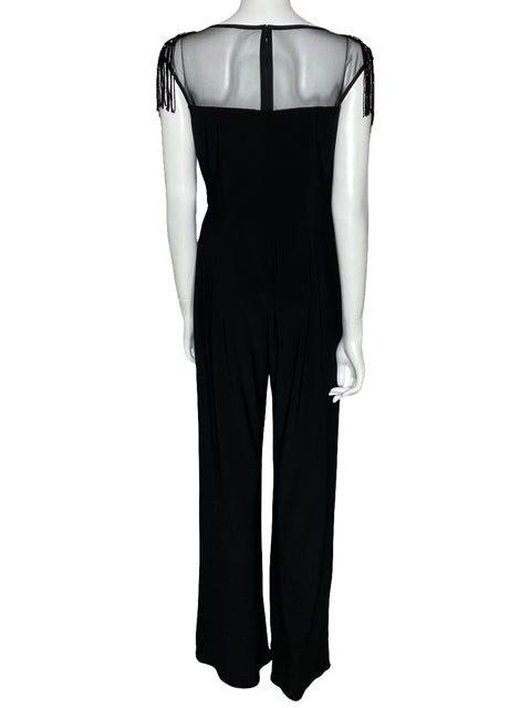 Mono Adrianna Papell Hombreras Piedras Negro-Talla 10