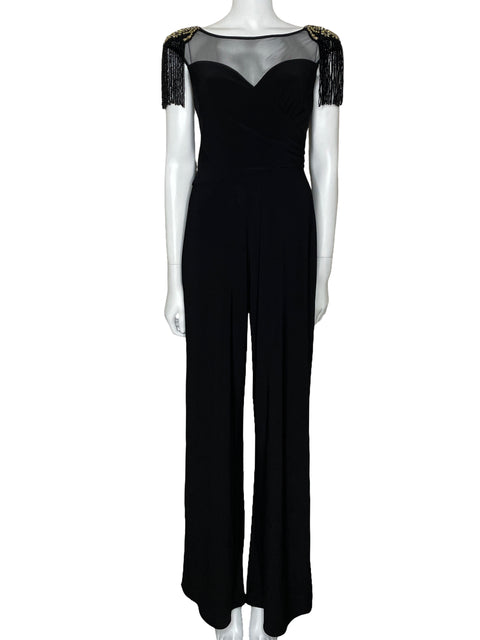 Mono Adrianna Papell Hombreras Piedras Negro-Talla 10
