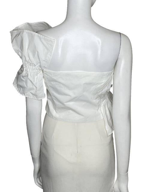 Top AEL Vuelo Asimétrico Blanco-Talla XL