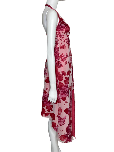 Vestido Andrea Pagano Halter Asimétrico rosado-Talla M