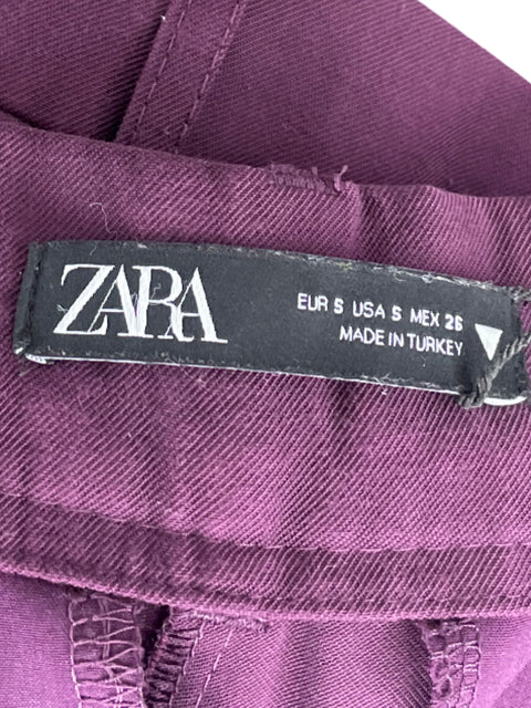 Pantalòn Zara Pinzas Rojo Vino-Talla S