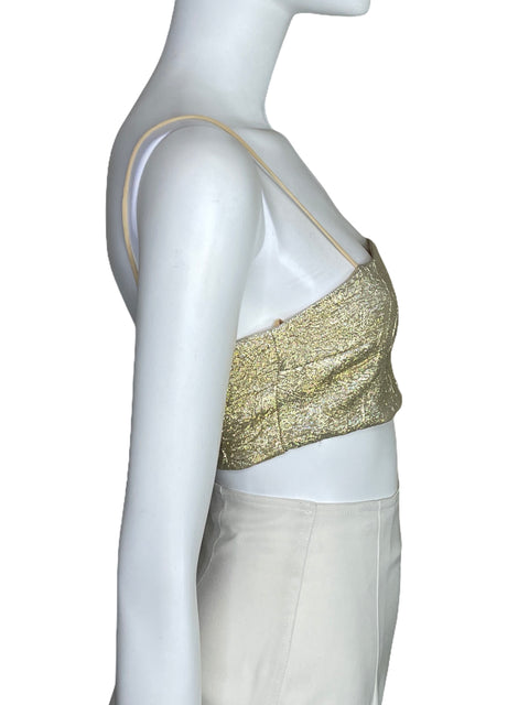 Top Oysho Tirantes Brillante Dorado-Talla XS