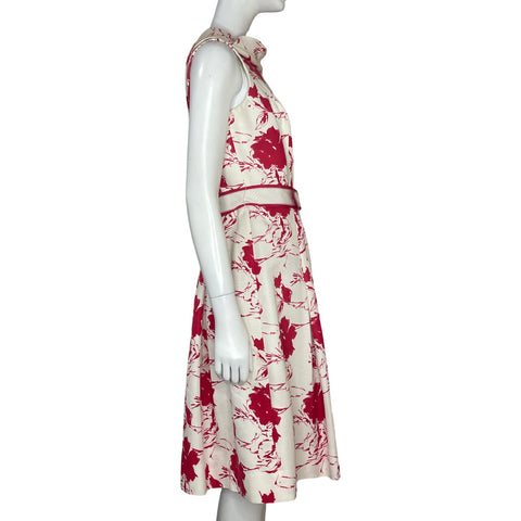 Vestido Rickie Freeman Teri Jon Flores Sin Mangas Blanco - Talla 6