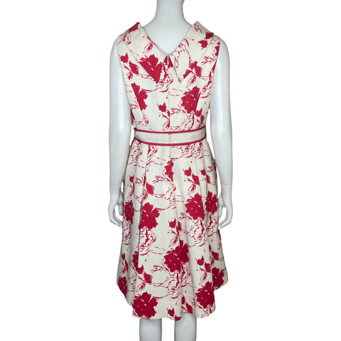 Vestido Rickie Freeman Teri Jon Flores Sin Mangas Blanco - Talla 6