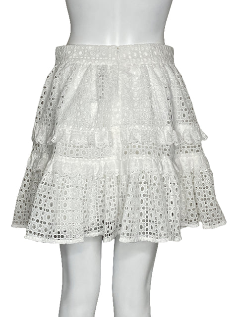 Falda Aje Lita Broderie Mini Blanco-Talla 10