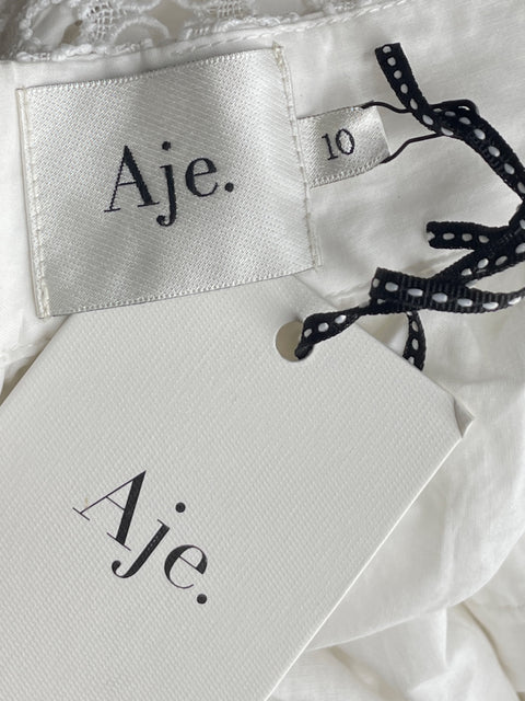 Falda Aje Lita Broderie Mini Blanco-Talla 10