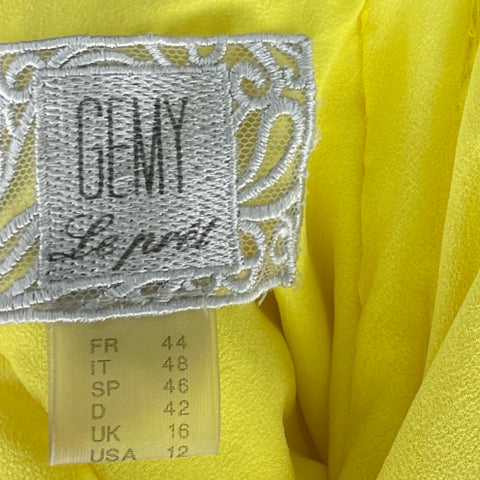 Vestido Gemy Maalouf Le Pret Bordados Amarillo - Talla 12