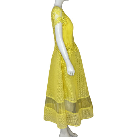Vestido Gemy Maalouf Le Pret Bordados Amarillo - Talla 12
