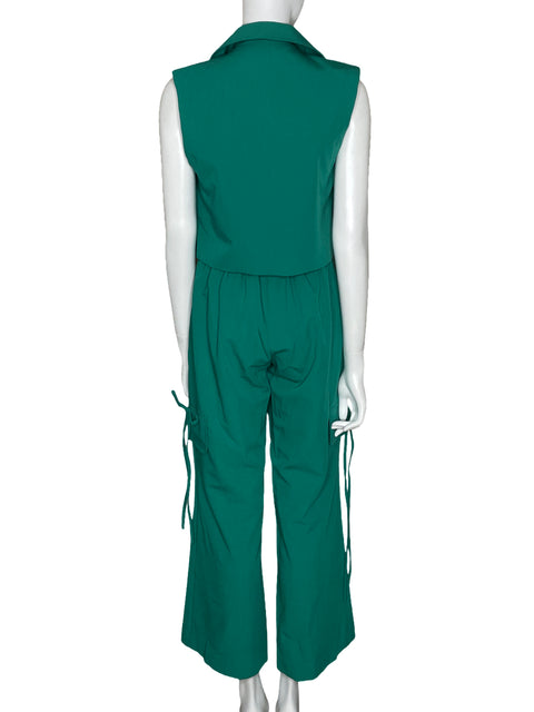 Set Camila Sin Mangas Verde-Talla 2