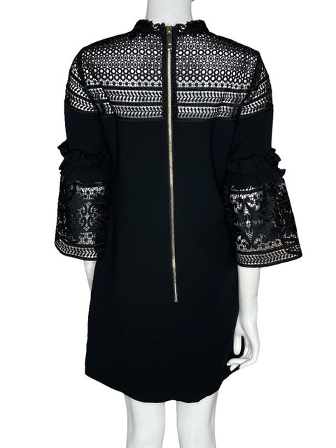 Vestido Ted baker Encaje Media Manga Negro-Talla 2