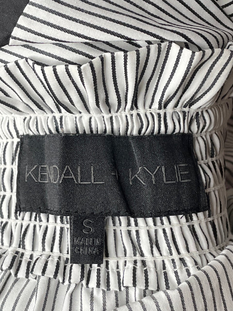 Blusa Kendall+Kylie Rayas Blanco-Talla S