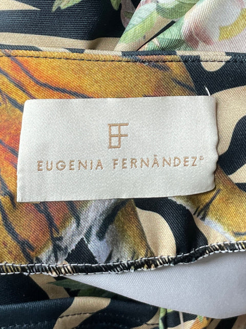 Blusa Eugenia Fernandez Tropical Negro-Talla U